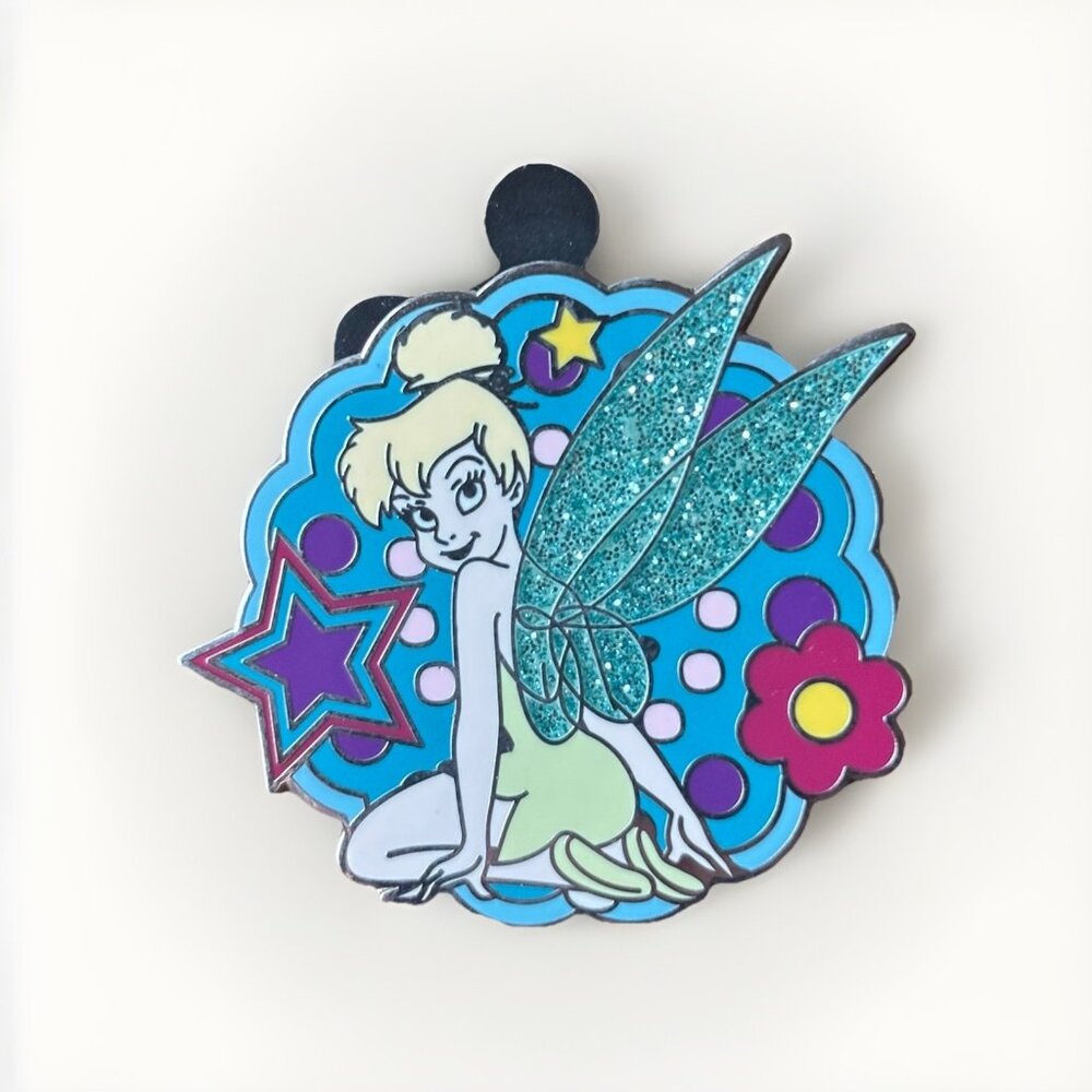 Disney Parks Tinker Bell Tink Sitting glitter flower‎ Pin Trading 2010